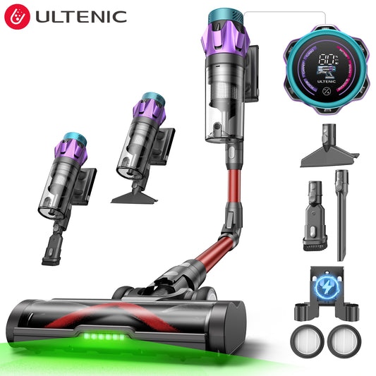 Ultenic U18 Pro Cordless Stick Vacuum Cleaner – 55KPa Suction, 80-Min Runtime, Anti-Tangle Brush