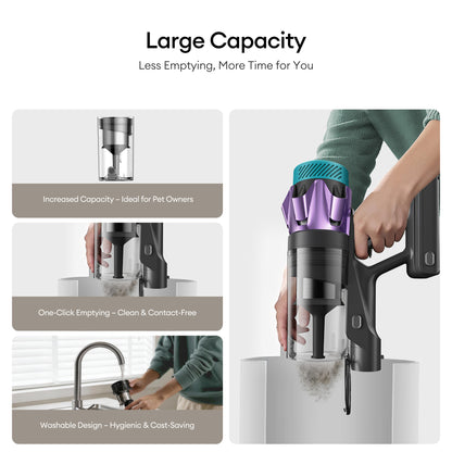 Ultenic U18 Pro Cordless Stick Vacuum Cleaner – 55KPa Suction, 80-Min Runtime, Anti-Tangle Brush