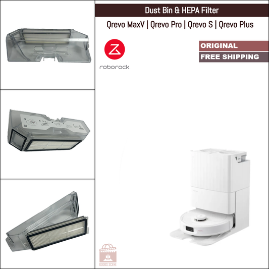 Roborock Qrevo Pro, Qrevo MaxV, Qrevo S, Qrevo Plus | Original Spare Parts & Accessories: Dustbin Dust Box with HEPA Filter