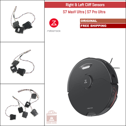 Roborock S7 MaxV Ultra, S7 Pro Ultra | Original Spare & Repair Parts: Right & Left Cliff Sensors Bumper Assembly