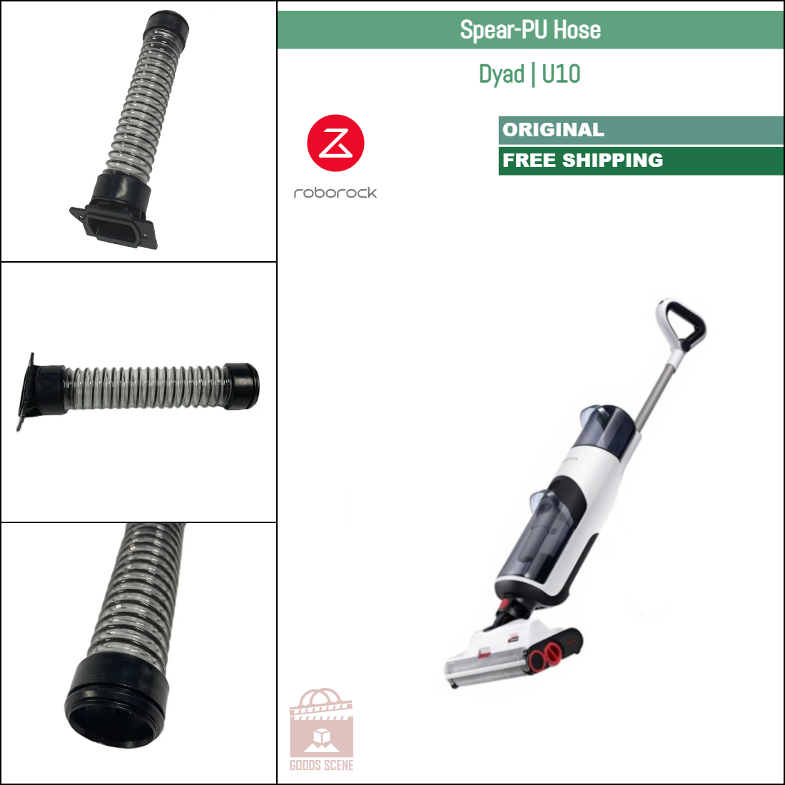 Roborock Dyad, U10 | Original Spare Parts & Accessories: Spear-PU Hose Sweeper