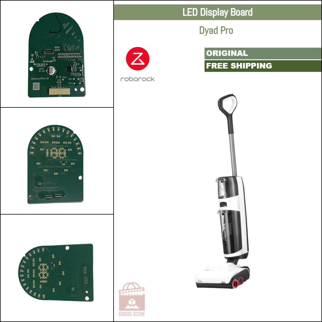 Roborock Dyad Pro | Original Spare & Repair Parts: Halberd LED PCB Board, 220V