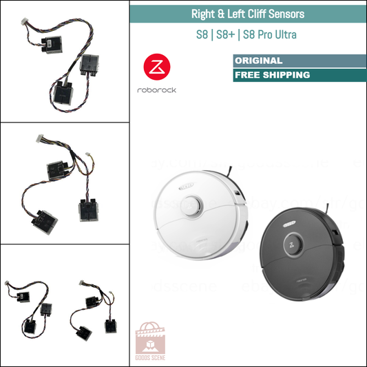 Roborock S8, S8+, S8 Pro Ultra | Original Spare & Repair Parts: Right & Left Cliff Sensors Bumper Assembly