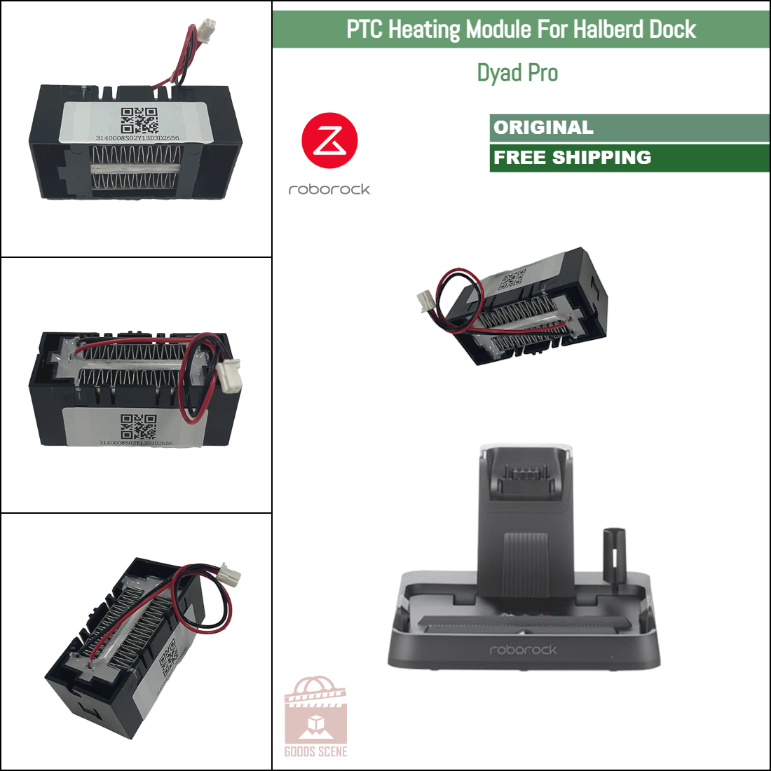 Roborock Dyad Pro | Original Spare & Repair Parts: PTC Heating Module For Halberd Dock