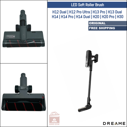 Dreame H12 Dual, H12 Pro Ultra, H13 Pro, H13 Dual, H14, H14 Pro, H14 Dual, H20, H20 Pro, H30  | Original Spare Parts & Accessories: LED Soft Roller Brush Head