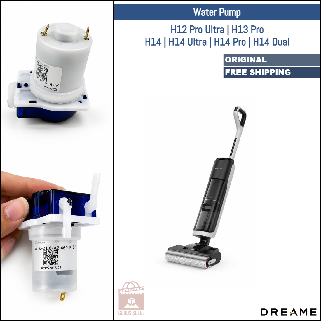 Dreame H12 Pro Ultra, H13 Pro, H14, H14 Ultra, H14 Pro, H14 Dual | Original Spare & Repair Parts: Water Pump Assembly