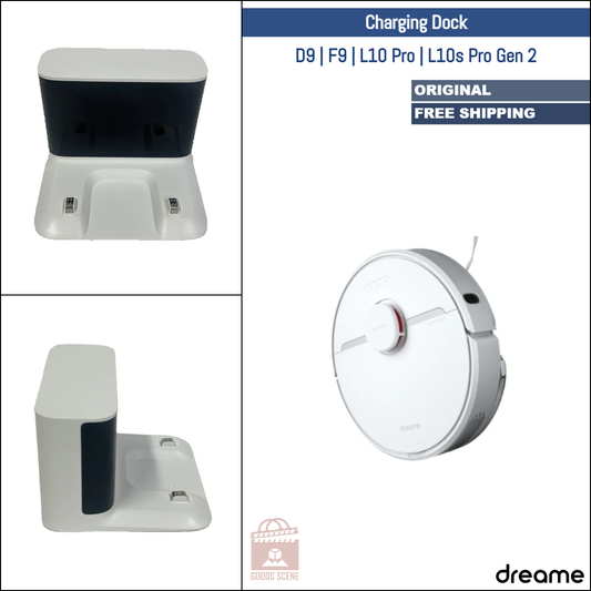 Dreame D9, F9, L10 Pro, L10s Pro Gen 2 | Original Spare Parts & Accessories: Dock Charger Station, White