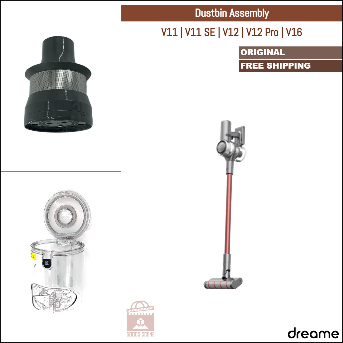 Dreame V11, V11 SE, V12, V12 Pro, V16 | Original Spare Parts & Accessories: Dustbin Assembly