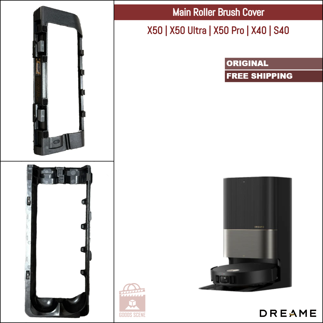 Dreame X50, X50 Ultra, X50 Pro, X40, S40 | Original Spare Parts & Accessories: Main Roller Brush Cover