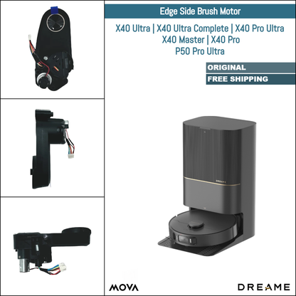 Dreame X40 Ultra, X40 Ultra Complete, X40 Pro Ultra, X40 Master, X40 Pro, MOVA P50 Pro Ultra | Original Spare & Repair Parts: Edge Side Brush Motor, Black
