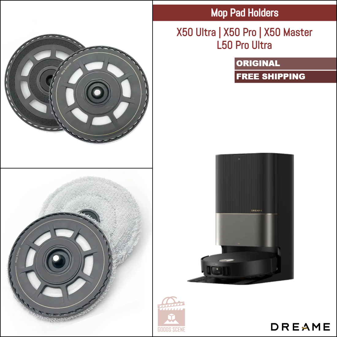 Dreame X50 Ultra, X50 Pro, X50 Master, L50 Pro Ultra | Original Spare Parts & Accessories: Mop Pad Mount Tray Holder