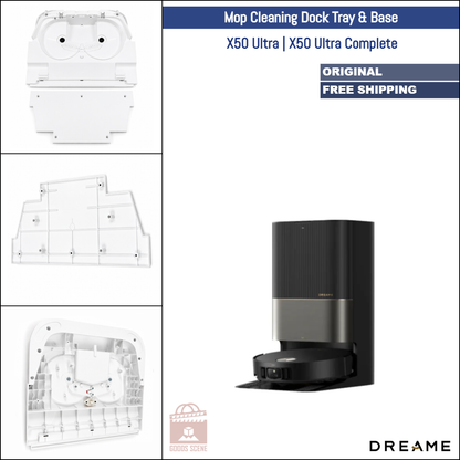Dreame X50 Ultra, X50 Ultra Complete | Original Spare Parts & Accessories For Auto Dock: Mop Cleaning Dock Tray With Base, White