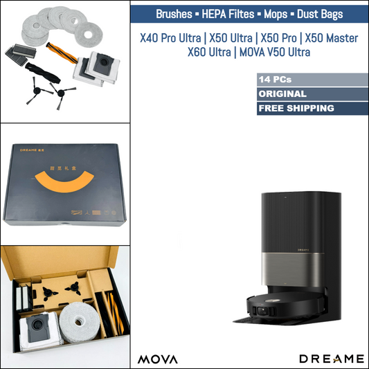 Dreame X40 Pro Ultra, X50 Ultra, X50 Pro, X50 Master, X60 Ultra, MOVA V50 Ultra | Original Consumable Parts & Accessories: Brushes, Mops, HEPA Filters, Dust Bags (Kit)