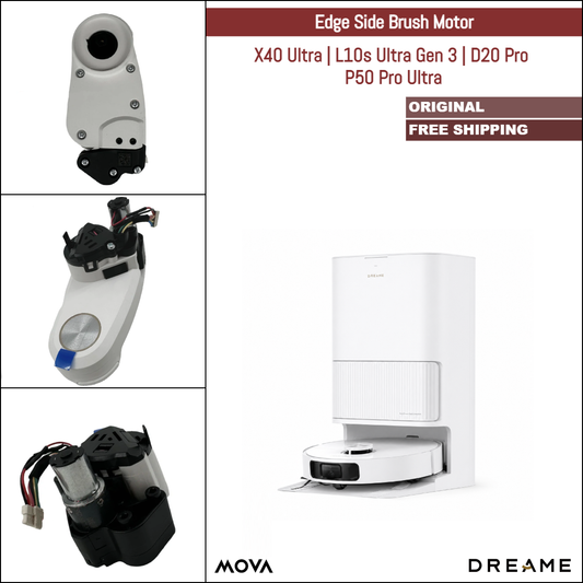 Dreame X40 Ultra, L10s Ultra Gen 3, D20 Pro, MOVA P50 Pro Ultra | Original Spare & Repair Parts: Edge Side Brush Motor, White
