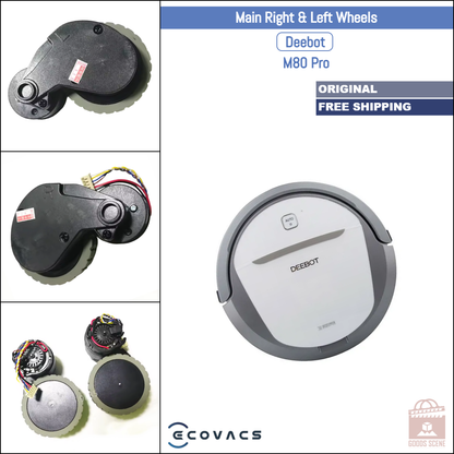 Roborock S6, S60, S61, S65 | Originale reserve- og reparasjonsdeler: Høyre og venstre hovedhjul