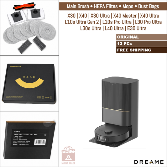 Dreame X30, X40, X30 Ultra, X40 Master, X40 Ultra, L10s Ultra Gen 2, L10s Pro Ultra, L30 Pro Ultra, L30s Ultra, L40 Ultra | Original Consumable Parts & Accessories: Brush, Mops, HEPA Filters, Dust Bags (Kit)
