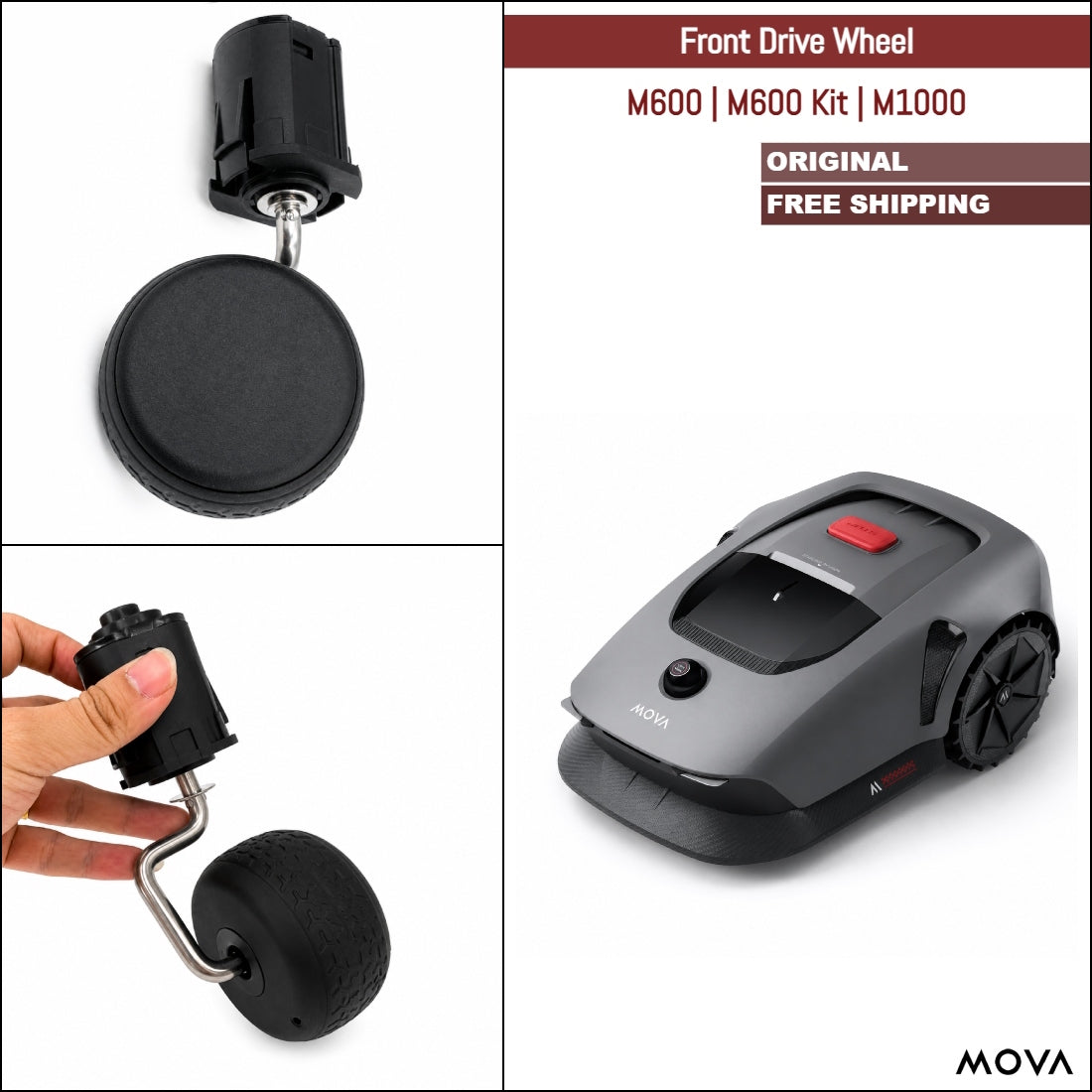 Roborock S4 Max, S5 Max, S6 Pure, S6 MaxV, S7 Pro, S8, Q5, Q7, Q Revo og forskjellige modeller | Originale reserve- og reparasjonsdeler: Omni-Directional hjul foran