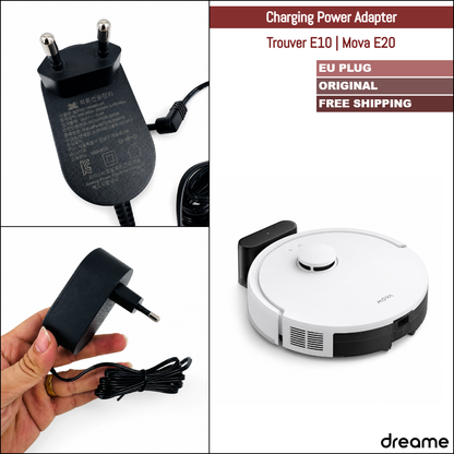 Dreame Trouver E10, MOVA E20 | Original Spare & Repair Parts: Charging Power Adapter, EU Plug
