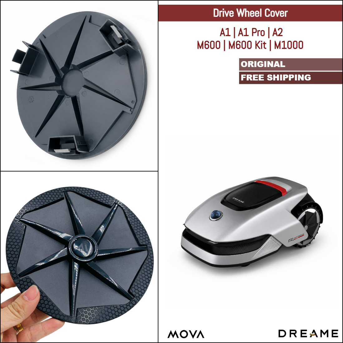 Roborock S4 Max, S5 Max, S6 Pure, S6 MaxV, S7 Pro, S8, Q5, Q7, Q Revo og forskjellige modeller | Originale reserve- og reparasjonsdeler: Omni-Directional hjul foran
