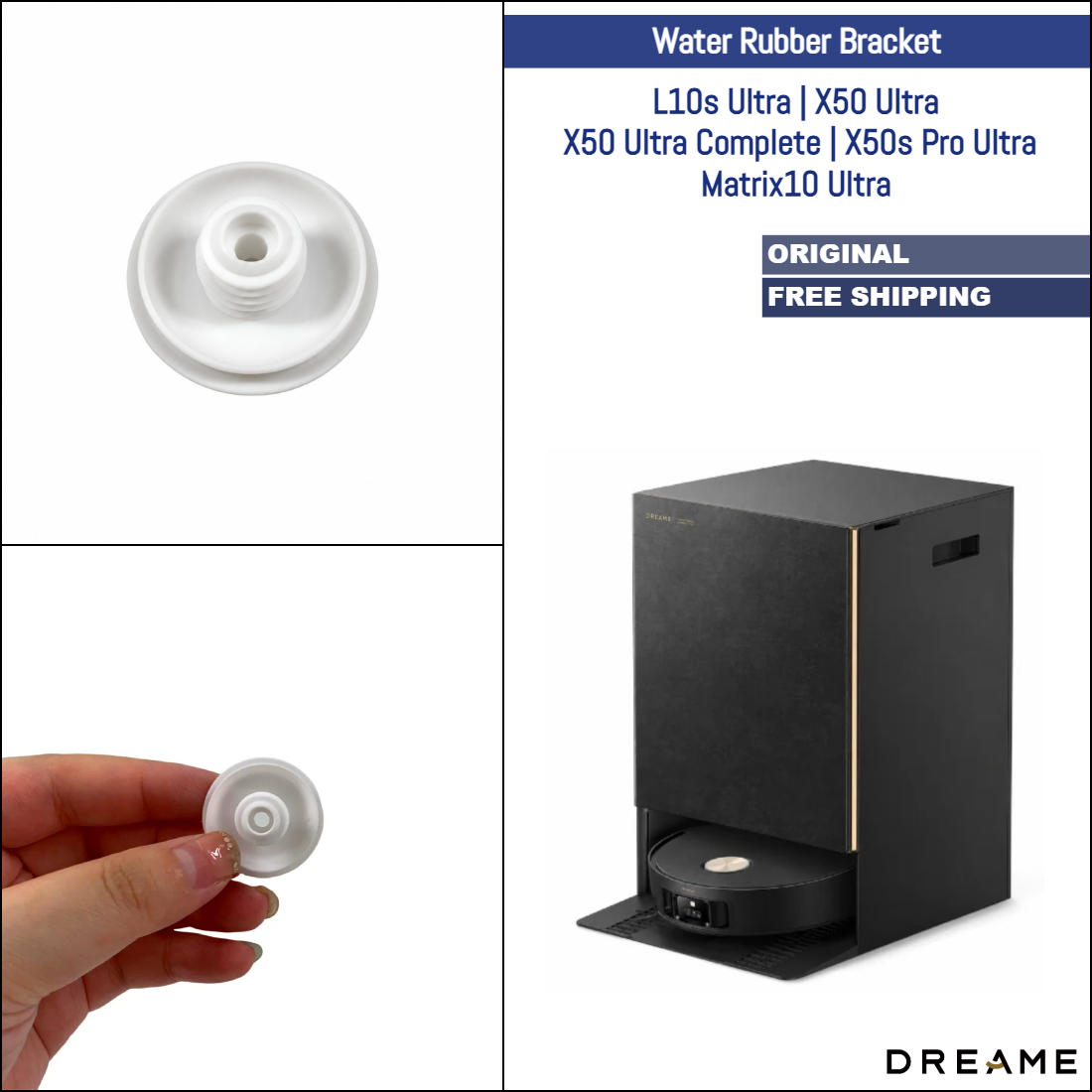 Dreame L10s Ultra, X50 Ultra, X50 Ultra Complete, X50s Pro Ultra, Matrix 10 Ultra | Original Spare & Repair Parts: Water Rubber Bracket