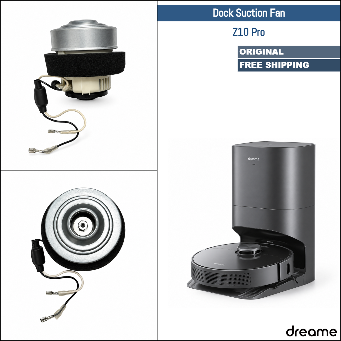Roborock Q Revo | Originale Ersatz- und Reparaturteile für Auto Empty Dock: Lüftermodul und Motor, 220 V