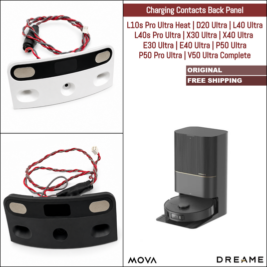 Dreame L10s Pro Ultra Heat, D20 Ultra, L40 Ultra, L40s Pro Ultra, X30 Ultra, X40 Ultra, MOVA E30 Ultra, E40 Ultra, P50 Ultra, V50 Ultra Complete | Original Spare & Repair Parts: Charging Contacts Back Panel