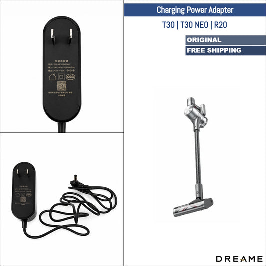 Dreame T30, T30 NEO, R20 | Original Spare & Repair Parts: Charging Power Adapter, US Plug