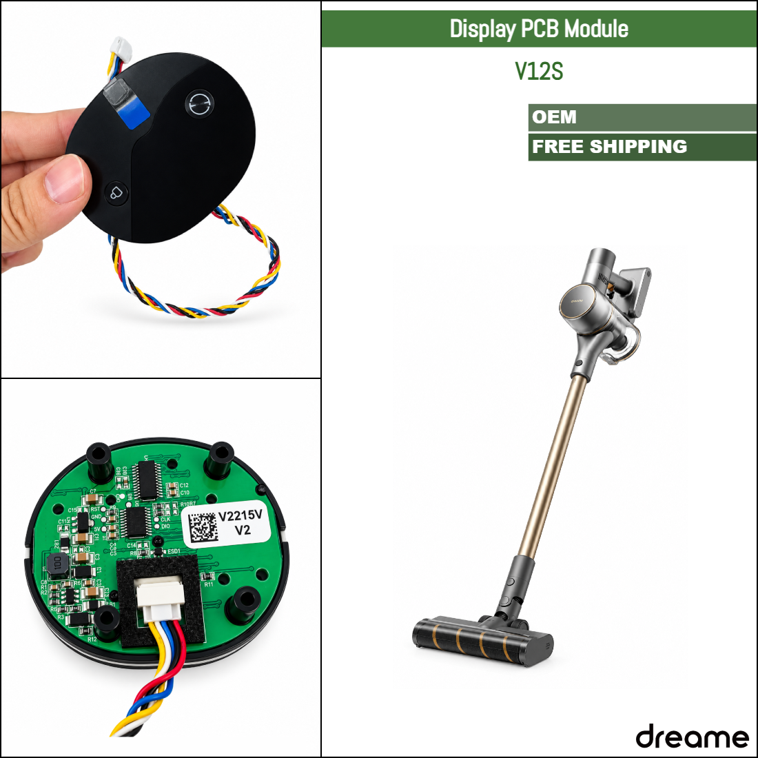 Dreame V12S | Original Spare & Repair Parts: Display PCB Module