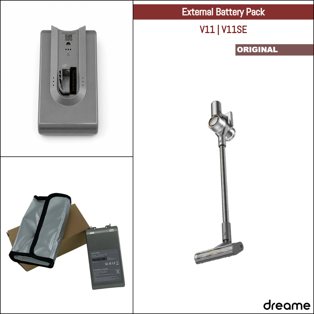 Roborock S4, S5, S6, S6 Pure, S7, S8, Q5, Q7, Q Revo MaxV Pro og forskjellige modeller | Originale reserve- og reparasjonsdeler: OEM-batterierstatning, 5200mAh
