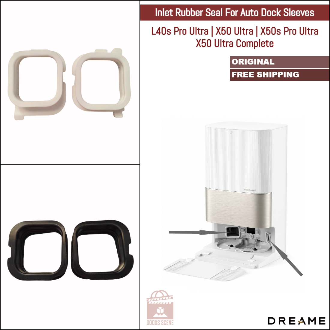 Dreame L40s Pro Ultra, X50 Ultra, X50s Pro Ultra, X50 Ultra Complete | Original Spare Parts & Accessories For Auto Dock: Air Suction Inlet Rubber Seal (Copy)