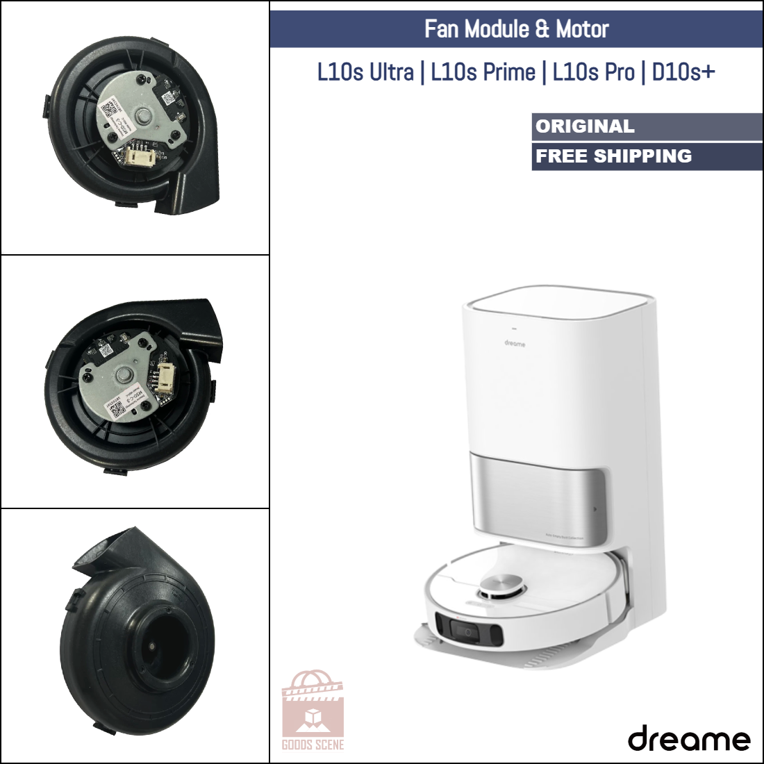 Dreame L10s Ultra, L10s Prime, L10s Pro, D10s+ | Original Spare & Repair Parts: Fan Motor Module