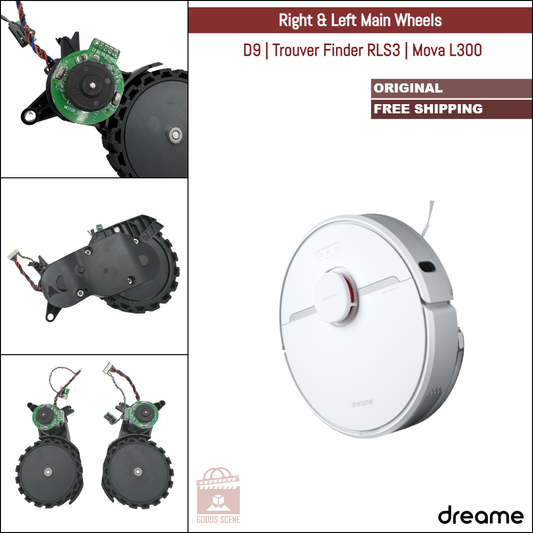 Dreame Bot D9, Trouver Finder RLS3, Mova L300 | Original Spare & Repair Parts: Main Right & Left Wheels