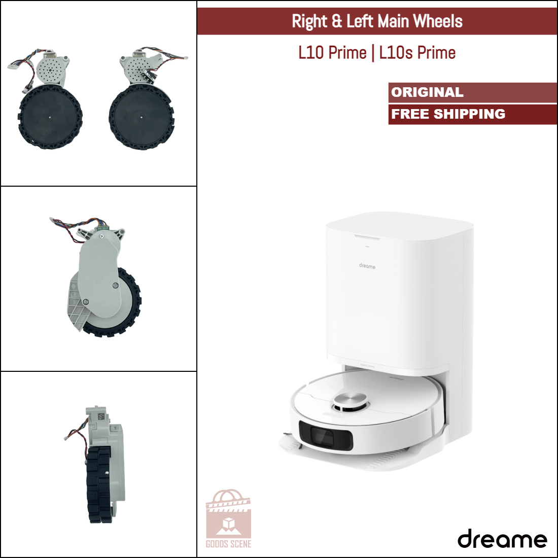 Dreame L10 Prime, L10s Prime | Original Spare & Repair Parts: Main Right & Left Wheels