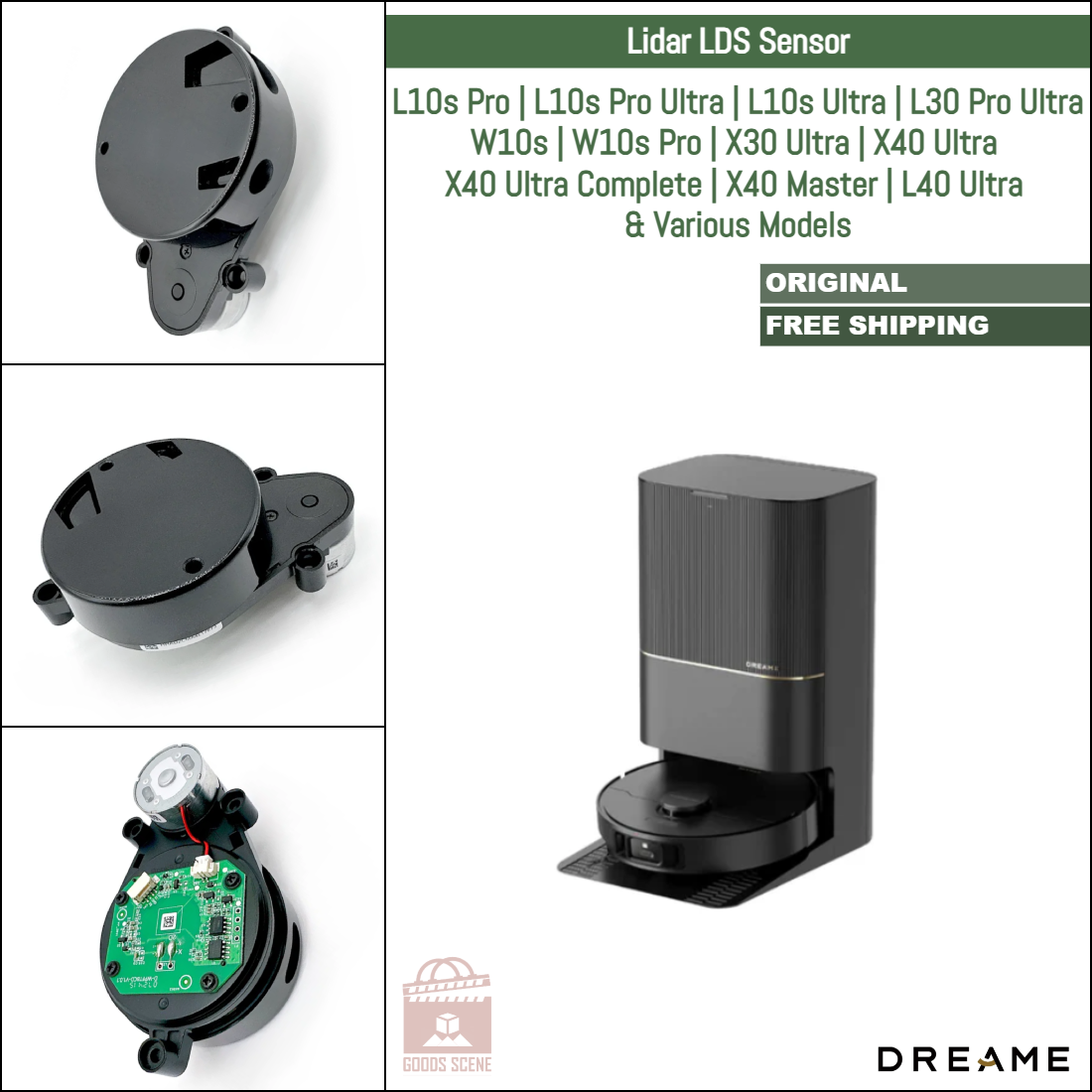 Dreame X40 Ultra, L40 Ultra, X40 Master, L10s Ultra Gen 2, X30 Ultra & Various Models | Original Spare & Repair Parts: LDS Laser Lidar Sensor