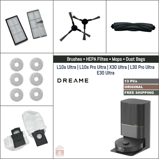 Dreame L10s Ultra, L10s Pro Ultra, X30 Ultra, L30 Pro Ultra, E30 Ultra | Original Consumable Parts & Accessories: Brushes, Mops, HEPA Filters, Dust Bags (Kit)