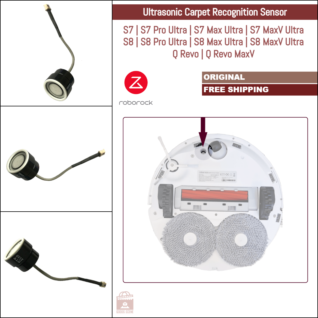 Roborock S7, S7 MaxV Ultra, S7 Pro Ultra, Q5, Q7 Max | Original Ersatz- und Reparaturteile: Ladesensormodul