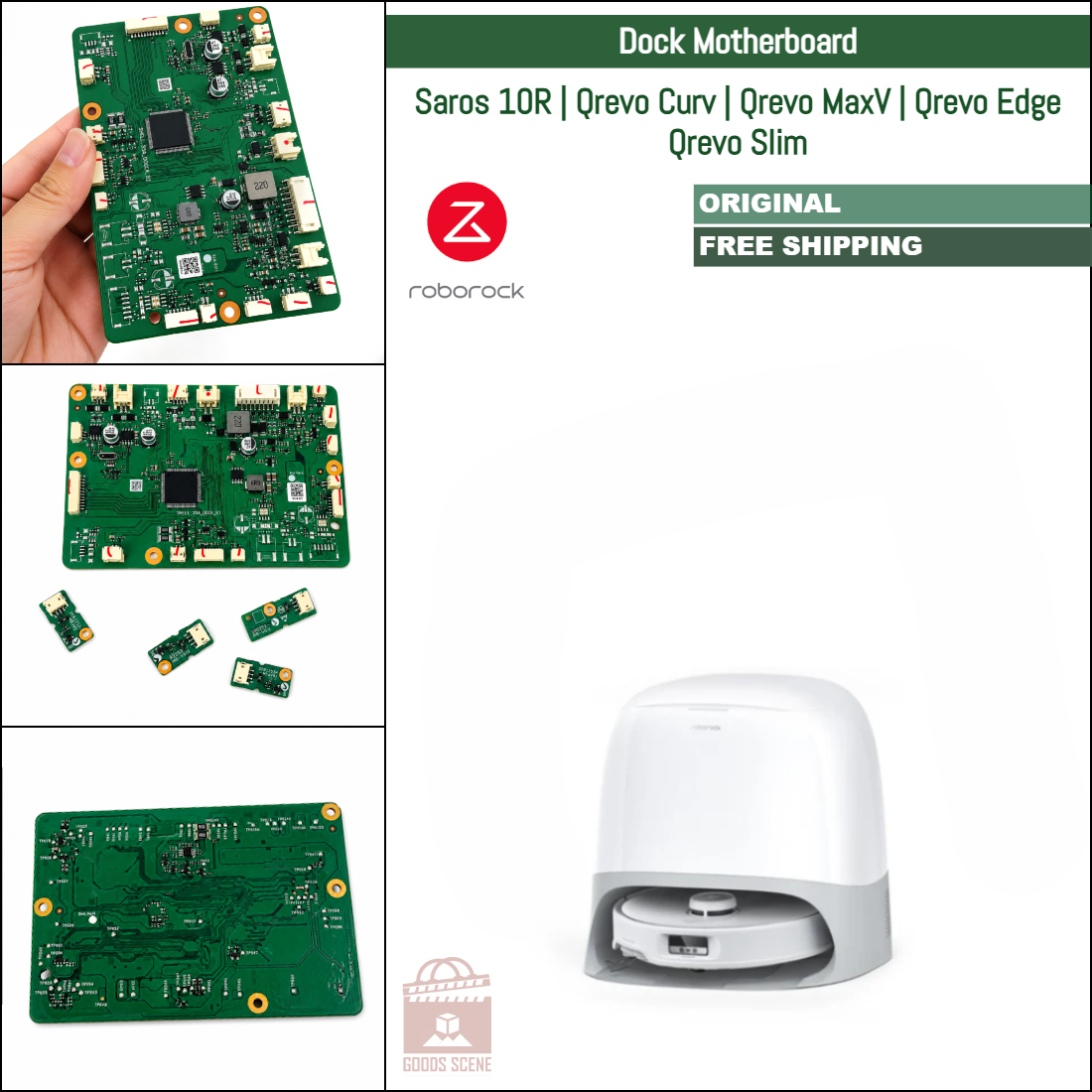Roborock Saros 10R, Qrevo Curv, Qrevo MaxV, Qrevo Edge, Qrevo Slim | Original Spare & Repair Parts For Auto Empty Dock: Main Motherboard, 220V