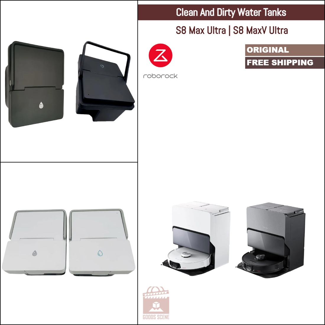Roborock S8 Max Ultra, S8 MaxV Ultra, G20s | Original Spare Parts & Accessories For Auto Dock: Clean And Dirty Water Tanks