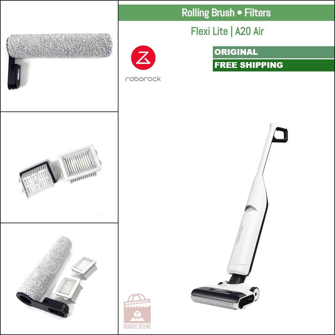 Rolling Week. Filter Original Main Rolling Brush & Filters for Roborock Flexi Lite – Goods Scene