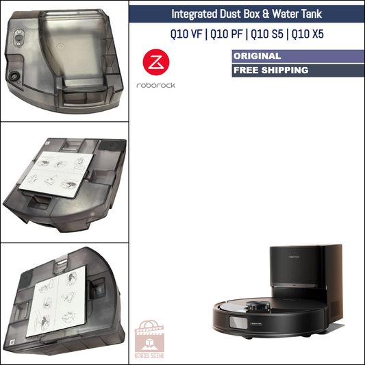Roborock Q10 VF, Q10 PF, Q10 S5, Q10 X5 | Original Spare Parts & Accessories: Dustbin Dust Box Integrated Water Tank With HEPA Filter