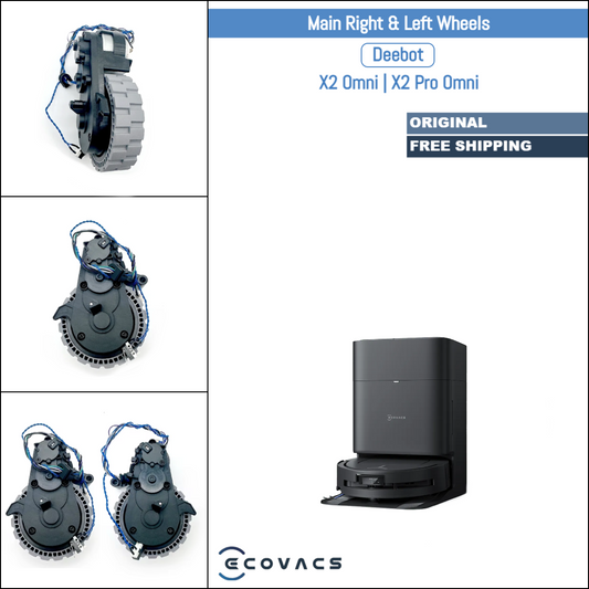 Ecovacs Deebot X2 Omni, X2 Pro Omni | Original Spare & Repair Parts: Main Right & Left Wheels