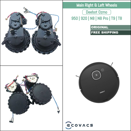 Ecovacs Deebot Ozmo 950, 920, N8, N8 Pro, T9, T8 | Original Spare & Repair Parts: Main Right & Left Wheels