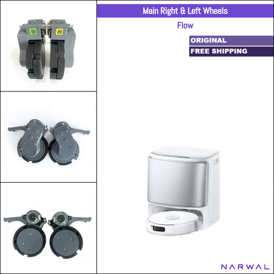 Roborock S5, S50, S51, E20, Xiaowa E25, E3, C10 | Originale reserve- og reparasjonsdeler: Venstre og høyre hovedhjul, forhjul
