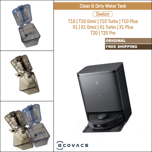 Ecovacs Deebot T10, T20, X1, Omni & Turbo Serieses | Original Spare Parts & Accessories For Auto Dock: Clean And Dirty Water Tank