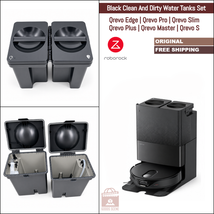 Roborock Qrevo Edge, Qrevo Pro, Qrevo Slim, Qrevo Plus, Qrevo Master, Qrevo S | Original Spare Parts & Accessories For Auto Dock: Black Clean And Dirty Water Tank Set