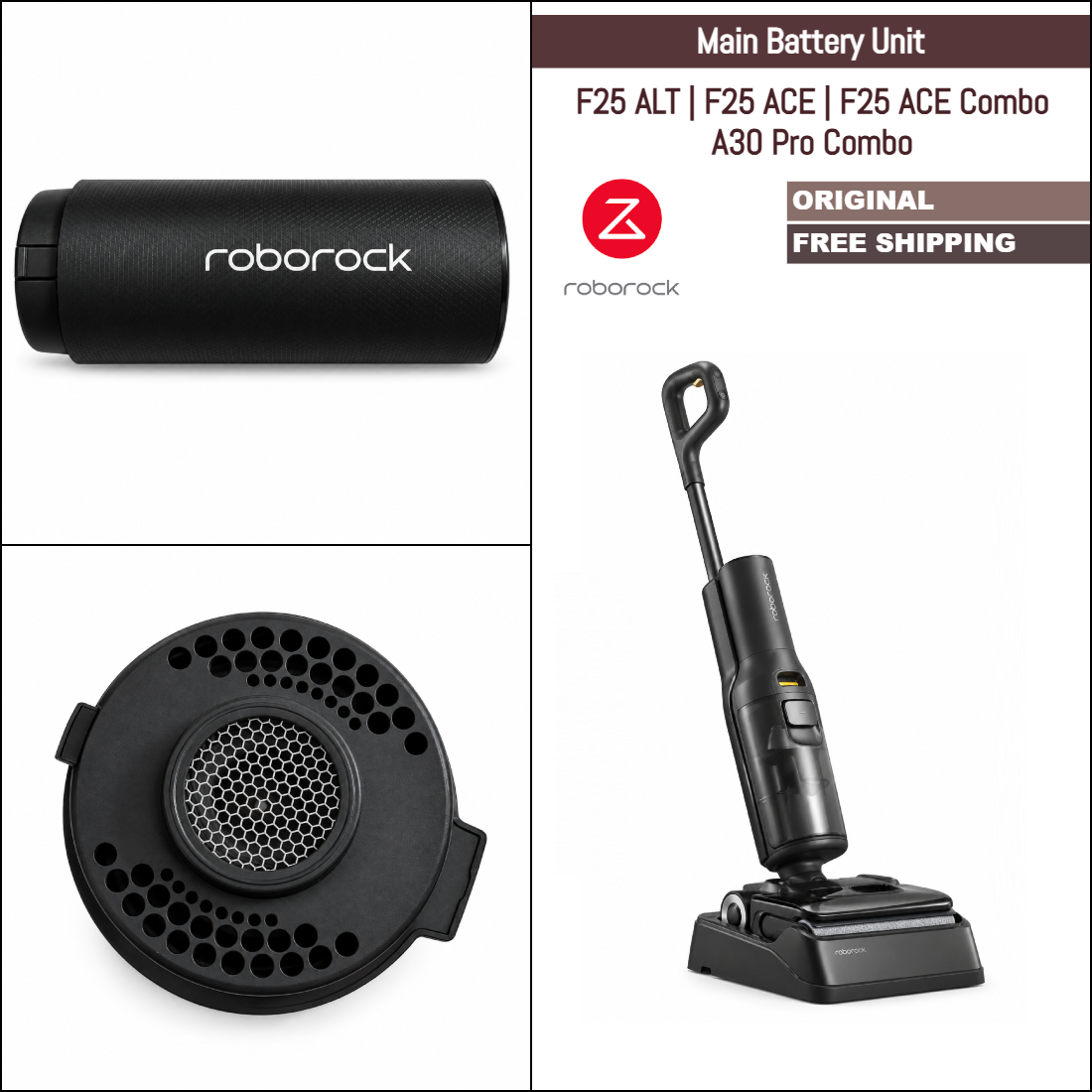 Roborock H6, H7 | Pièces de rechange et de réparation d'origine: Batterie de rechange d'origine