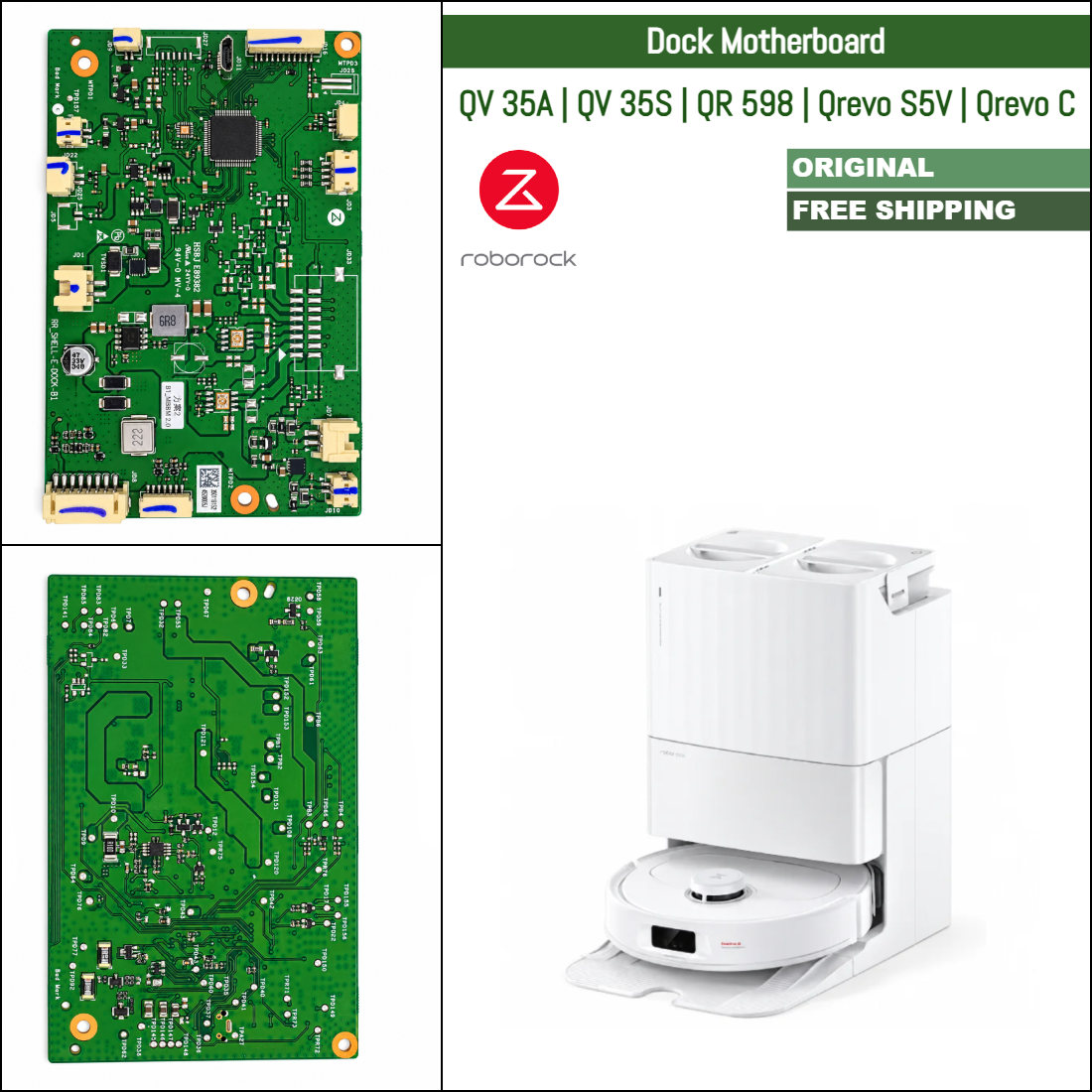 Roborock S7 MaxV Ultra, S7 Pro Ultra, S8 Pro Ultra | Originale Ersatz- und Reparaturteile für Auto Empty Dock: Hauptplatine, 220 V