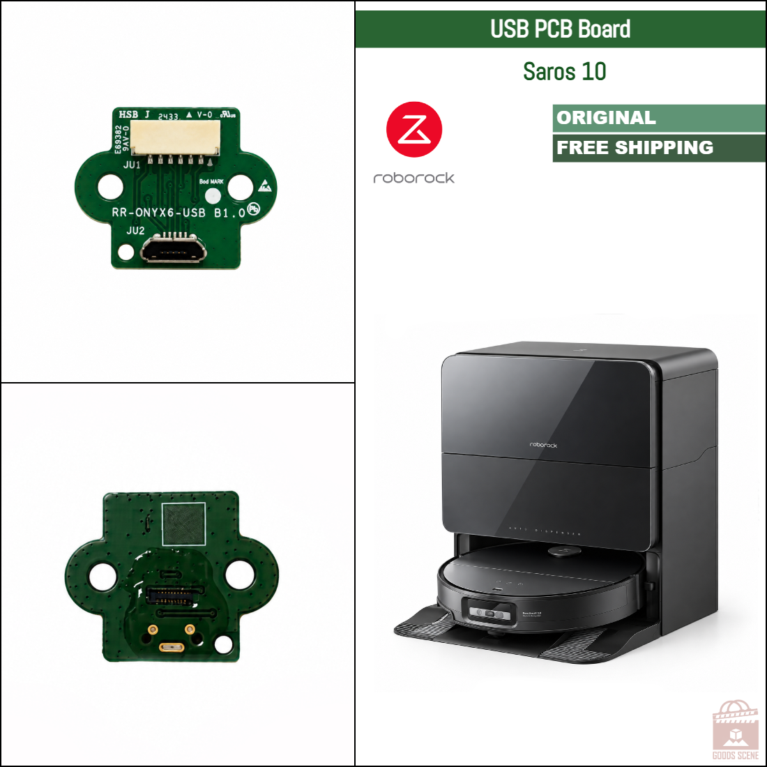 Roborock Saros 10 | Original Spare & Repair Parts For Auto Empty Dock: USB PCB Board