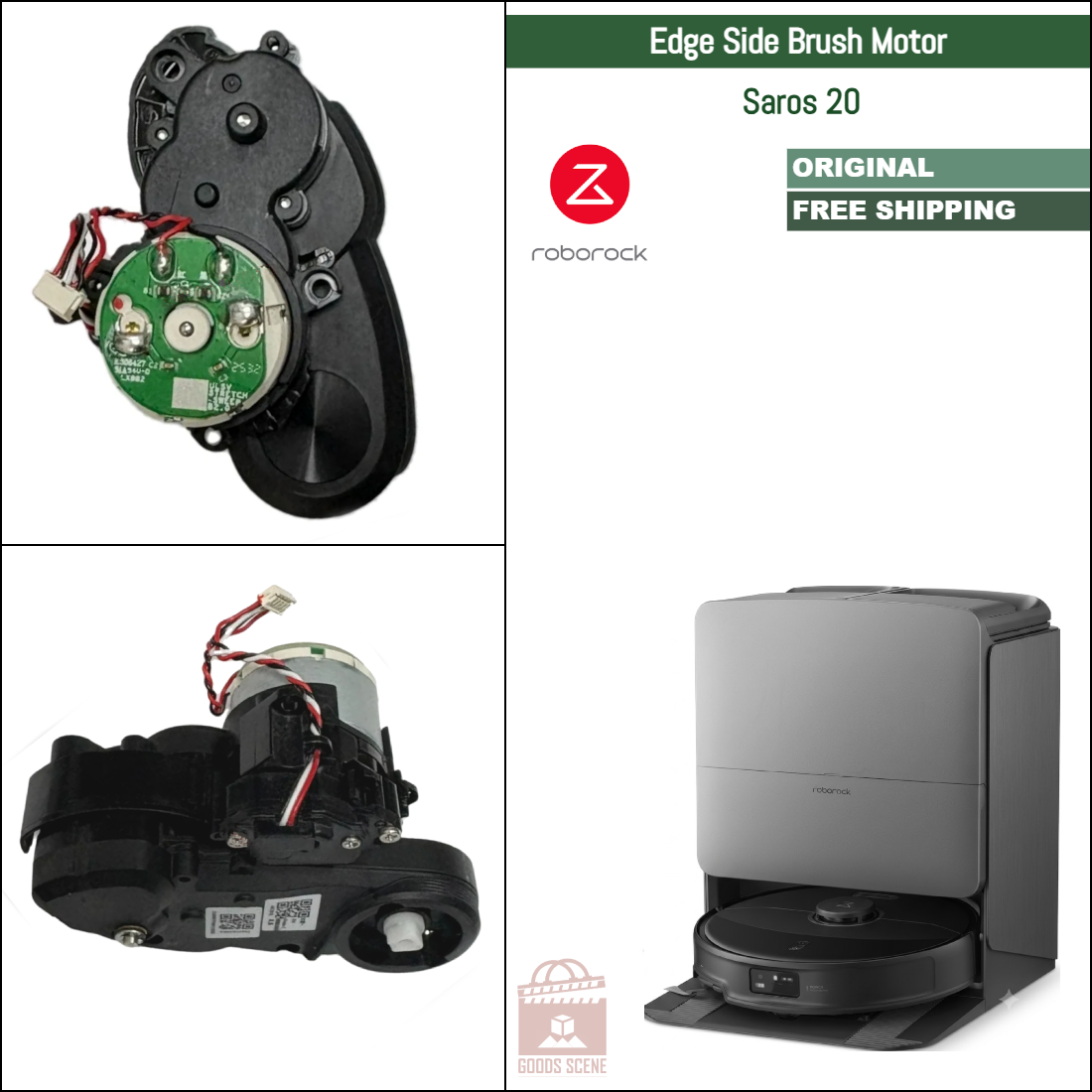 Roborock Q Revo, Q5 Pro, Q7 Max, Q8 Max-serien | Originale reserve- og reparasjonsdeler: Sidebørste girkassemotor 