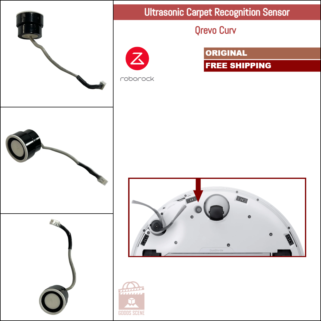 Roborock Qrevo Curv | Original Spare & Repair Parts: Carpet Recognition Sensor